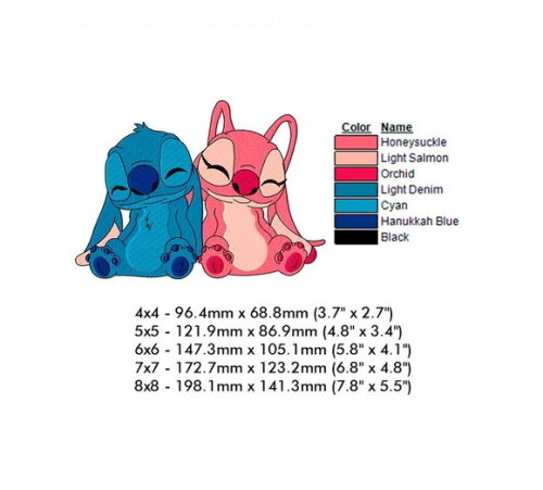 Matriz Bordado Stitch e Angel 2