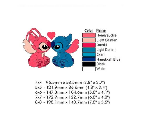 Matriz Bordado Stitch e Angel 3
