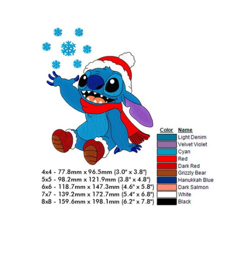 Matriz Bordado Stitch Lilo Natal 2