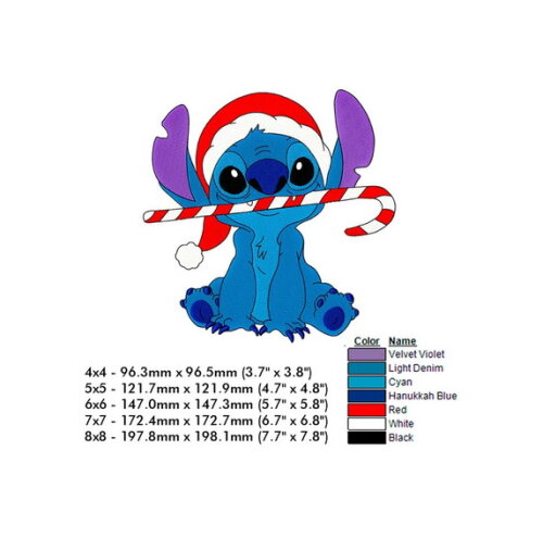 Matriz Bordado Stitch Lilo Natal 3