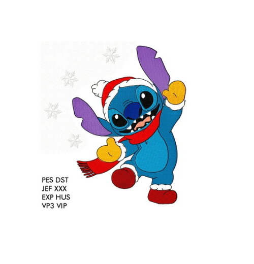 Matriz Bordado Stitch Lilo Natal 5