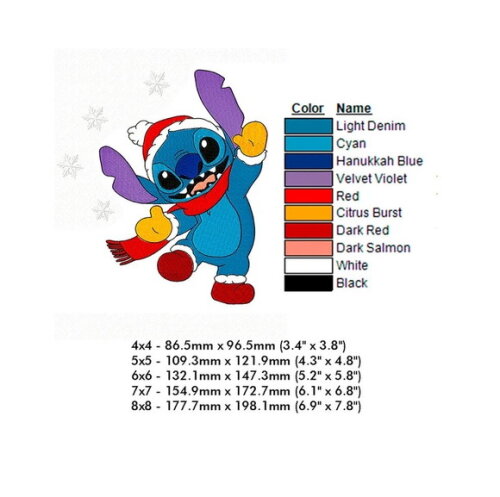 Matriz Bordado Stitch Lilo Natal 5