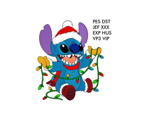 Matriz Bordado Stitch Lilo Natal 6