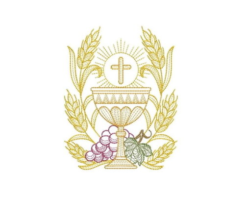 Matriz Bordado Taça Sagrada Comunhão