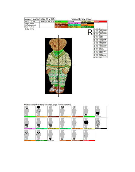 Matriz Bordado Teddy Bear Fashion
