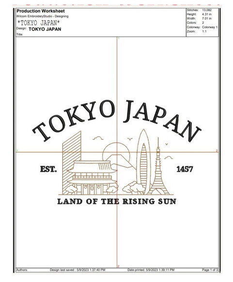Matriz Bordado Tokyo Japan