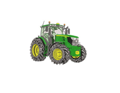 Matriz Bordado Trator Agrícola Verde 3