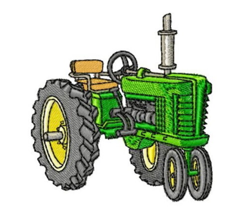 Matriz Bordado Trator Agrícola Verde