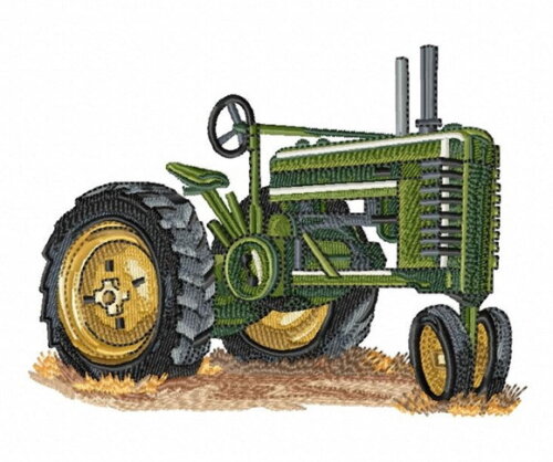 Matriz Bordado Trator Agrícola Verde 2