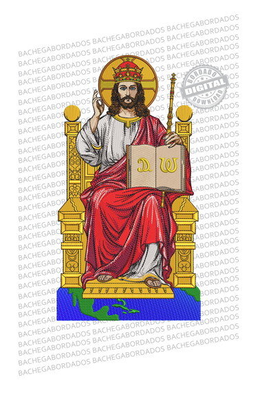 Matriz Bordado Trono de Jesus Cristo - Tamanho Grande