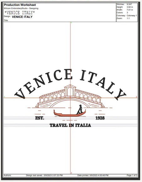 Matriz Bordado Venice Italy