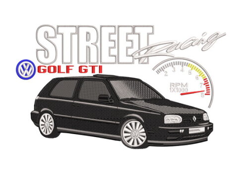 Matriz Bordado Volkswagen Golf Racing