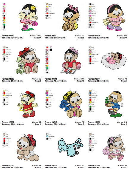 Matriz Bordados Desenhos Infantil (464 unidades)