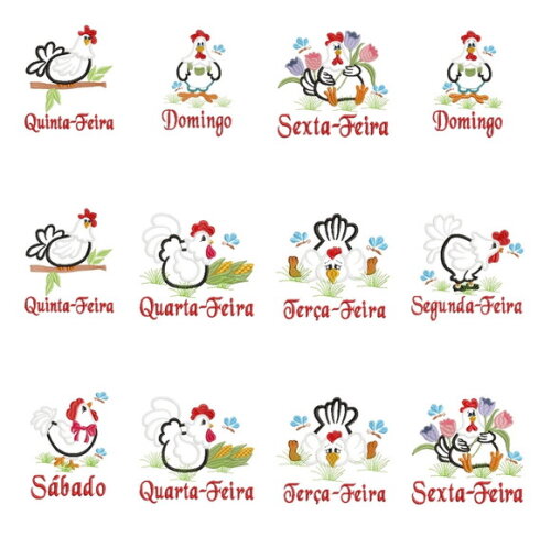 Matriz Bordados Galinhas Semaninhas