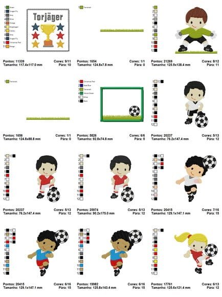 Matrizes Bordado Futebol Infantil