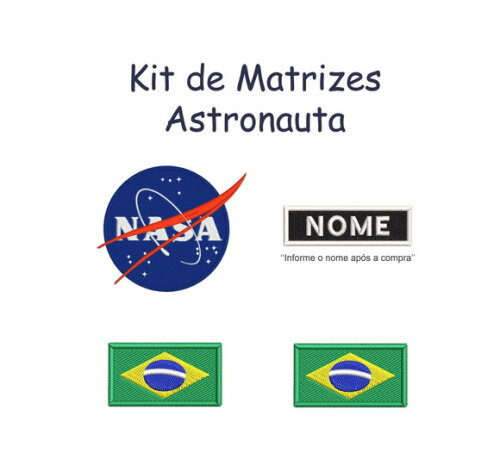 Matrizes Bordado Pacote Astronauta - Arquivo Digital