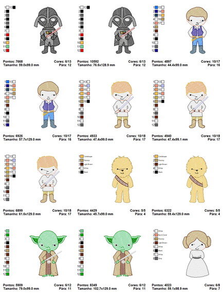 Matrizes de Bordados StarWars Infantil
