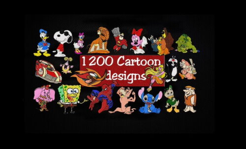Pacote 1200 Matrizes de Bordados Cartoons Animados (pes)
