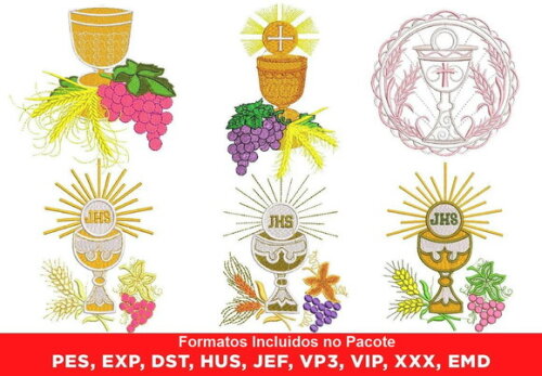 Pacote com 6 Matrizes de Cálice Religioso
