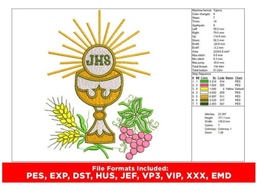 Pacote com 6 Matrizes de Cálice Religioso