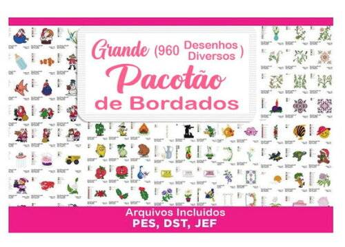 Pacote de 960 Matrizes de Bordados Diversos