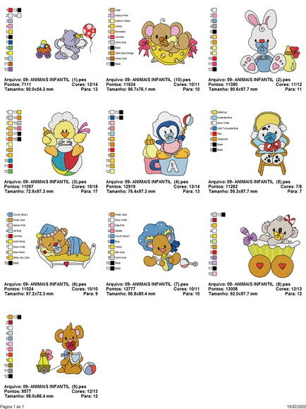 Pacote Matriz Bordado Bichinhos Bebê Infantil
