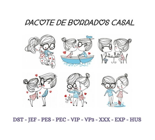 Pacote Matriz Bordado Casal Fofo