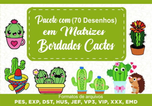 Pacote Matrizes de Bordados Cactos