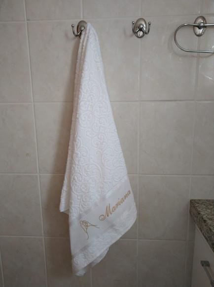 Jogo de toalhas Banhão Bordados - Cor Branca (03 peças)