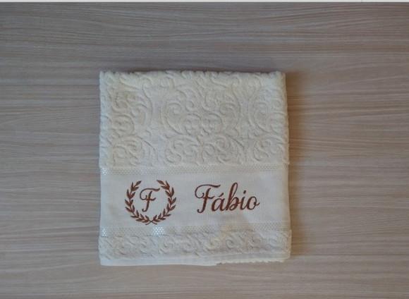 Jogo de toalhas Banhão Bordados- Cor natural/Creme (04 pecas