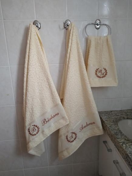 Jogo Toalhas Banhão Personalizada - Presente Casamento