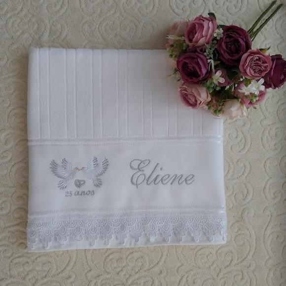 Kit Banho/rosto Presente Bodas de Prata com Renda Guipir
