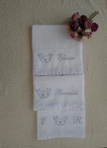 Kit Banho/rosto Presente Bodas de Prata com Renda Guipir