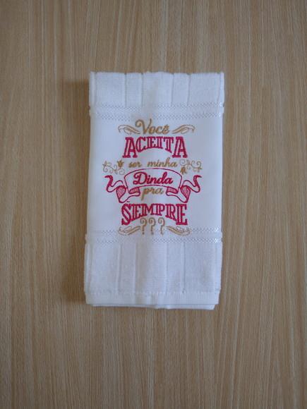 Kit com 04 Toalhinhas Convite Padrinho e Madrinha de Batismo