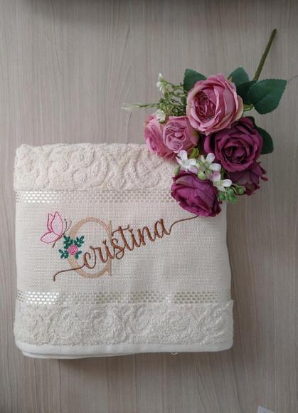 Presente de Natal - Toalha Banhão Karsten Bordada