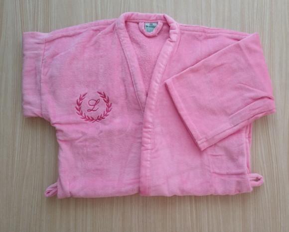 Roupão Infantil na Cor Rosa Personalizado - Tamanho Gg