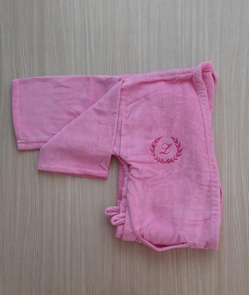 Roupão Infantil na Cor Rosa Personalizado - Tamanho Gg