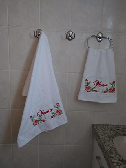Toalha de banho e rosto Branca - Presente dia das Mães