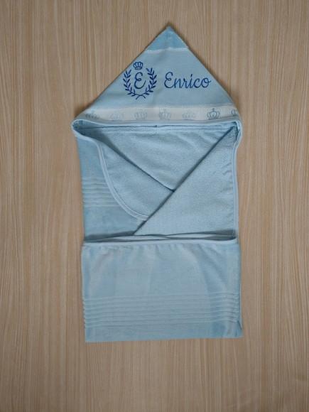 Toalha de banho infantil com capuz detalhe coroa - Baby Classic