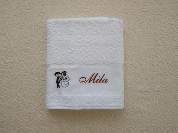 Toalhas Banhão Karsten Bordadas com Noivos -Presente Casamento