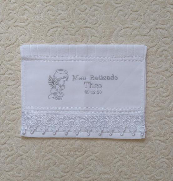 Toalhinha Bordada Meu Batizado (ref a 01 unidade)