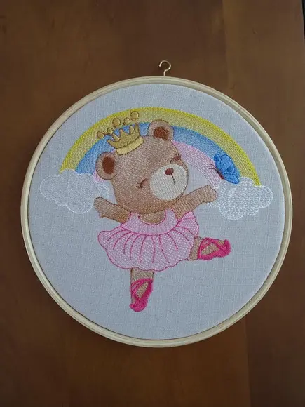 Bastidor Enfeite Porta Maternidade - Tema Ursinha Bailarina