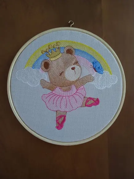 Bastidor Enfeite Porta Maternidade - Tema Ursinha Bailarina