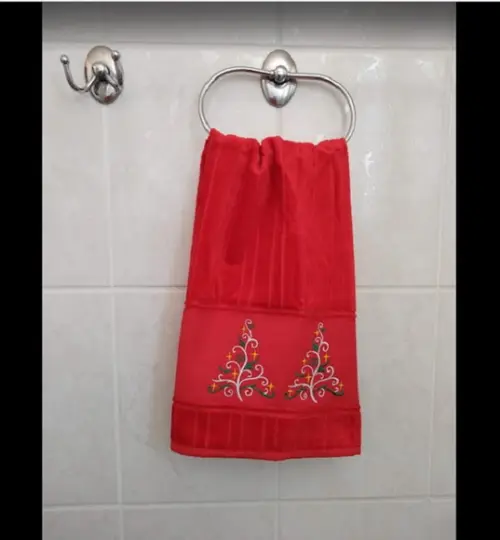 Decoração de Natal - Toalha de Rosto Bordada -valor Unitário