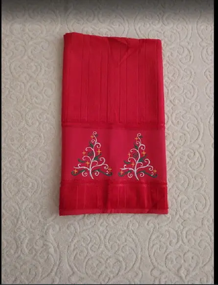 Decoração de Natal - Toalha de Rosto Bordada -valor Unitário