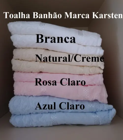 Jogo de toalhas Banhão Bordados- Cor natural/Creme (04 pecas