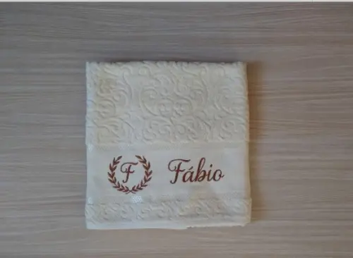 Jogo de toalhas Banhão Bordados- Cor natural/Creme (04 pecas