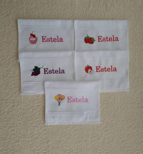 Kit com 05 Toalhinhas para Colocar na Lancheira Escolar
