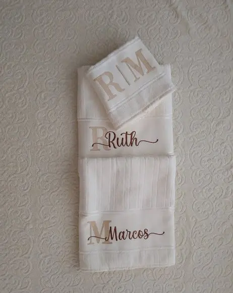 Kit Toalhas de Banho 03 Peças Cor Creme- Presente Casamento