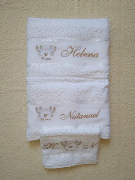 Presente Personalizado para Bodas de Ouro - toalhas gigante